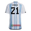 Oficiální Fotbalový Dres Argentina Dybala 21 Domácí Mistrovství Světa 2022 pro Muži